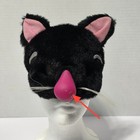 Applause Squeak Squad Black Cat Plush Mask Vintage Pink Nose 50522 Kids Costume 