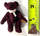 Vintage Miniature Handmade Jointed Merlot Plush Teddy Bear 2 1 8   