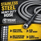 Bionic Steel 100 Ft Metal Garden Hose With Sprayer Nozzle  Non Kinking Designed 