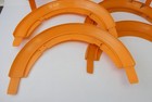 Lot 6 Vintage Used Hot Wheels Hot Turns Full 180 Curve Mattel Car Track Orange