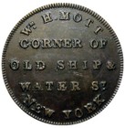  1820 s  Error Early New York City Ny 615b  r-6  Mott Hardware Merchant Token