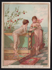Nyc Palais Royal Trade Card  Mousquet Kid Gloves  98cts  Beautiful Ladies  C246