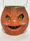 Vintage Halloween-paper Mache-smiley Pumpkin Jack-o-lantern-4 5 