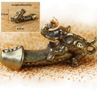 Brass Elephant Key Pendant Figurine Mini Animal Statue  Home Decoration Toy Gift