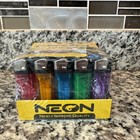 Neon Disposable Cigarette Flint Lighters 50ct Display Bulk Wholesale