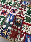 Vtg Handmade Christmas Lap Quilt Wall Hanging Signed 52   x54    Cottage Country