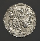 I14-70     Shahi Kings  Silver Drachm   samanta Deva  Bull   Horseman