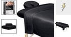 Black Microfiber 3-piece Massage Sheet Set - Ultra-light   Wrinkle-free