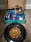 Casino Game Night New Complete Set W Felts  Wheel  100 Chips dice Glasses New