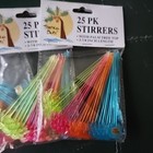 75pcs Fun Swizzle Sticks Tropical Palm Tree Shaped Cocktail Ice Drink Stirrers