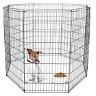 48  Dog Playpen Crate 8 Panel Fence Pet Play Pen Exercise Puppy Kennel Cage Yard