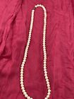 Vintage Glass Beads Looks Like Angel Skin Coral 24 Inches Small Bead Necklace