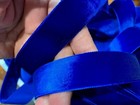 Vintage Velvet Rayon Ribbon 1  Royal Blue 3yds Made In Switzerland