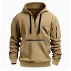 Men S Hooded Hoodie Zipper Multi-pocket Pullover Jacket Sports Casual Sweatshirt