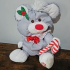 Vintage 1987 88 Fisher Price Puffalumps Christmas Mouse Plush Set - 2 Pc