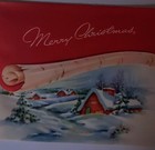 14 Nos Vintage Christmas Cards Fold Over Snow Scene Memory Lane