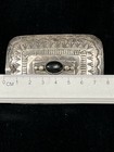 Vintage Navajo Sterling Silver Black Onyx Belt Buckle Signet De 32g 7 5x5 5cm