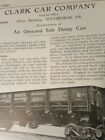 1923 Advertising   Clark Car Company Pittsburgh Pa Side Dump Ore Coal Railroad