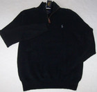 Nwt Polo Ralph Lauren Textured Mesh Solid Black Half-zip Sweater Men M Gray Pony