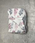 Pink Gray Feather Baby Blanket Soft Boho Fleece Security Lovey 30 x40 