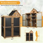 Petscosset Outdoor Storage Cabinet Wood   Metal Garden Shed With Lockable Doors