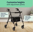 Medline Superlight Aluminum Rollator  Black  Foldable