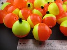 Fishing Bobbers  Round Floats Yellow Orange Plastic Snap On Float 2 Inch 12 Pcs