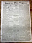Dec 1852 Lynchburg Virginia Pre-civil War Newspaper With Runaway Slave Reward Ad