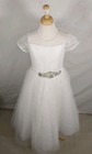 Angels Garment Ivory Sparkle Flower Girl Dress W  Bow Formal Communion Girls 8