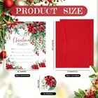 25 Pack Christmas Party Invitations Christmas Poinsettia Flower Invitation Pa   