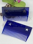 Lot Of 2 Estee Lauder Blue Travel Size Wide Plastic Detangler Comb - Brand New