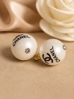 Chanel 2pc White Frost Gold Tone  Cc Logo Buttons 15 Mm