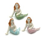 Mermaid Ceramic Miniature Figurine Aquarium Fish Woman Collectible Ocean Decor
