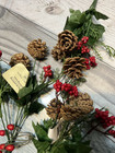 Various Sizes Of Pinecone  Greenery  And Berry Stems