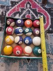 Full Complete Set Used Pool Balls 16 Pieces Bar Game Room Man Cave Vintage