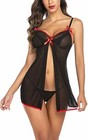 Sexy-lingerie-underwear-sleepwear-lace-women-g-string-dress-babydoll-nightwear