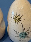 Franciscan Atomic Starburst Salt   Pepper Shakers Gladding Mcbean Vtg 1950s