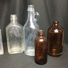 Lot Of 6 Old Glass Bottles Assorted Sizes And Colors