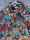 Vintage Pierre Cardin Shirt Mens L  Abstract Aop Art Button Rayon Classic 1980s 