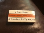 New Moon Pub  Leadenhall Market  London  England  Full Matchbook  Vtg