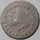1733 Isle Man Penny Eagle Child 72k Triskelion James Stanley Coin  2601408r 