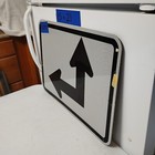Authentic Traffic Road Street Highway Sign Arrow Straight Left 21  X 15   12-237