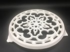 Vtg Cuisinart Cast Iron 3 Footed Round 9    White Trivet Made In France