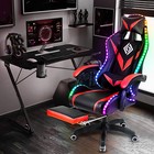 Led Rgb Ergonomic Gaming Chair Gamer Chairs Home Office Computer Chair  footrest