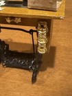 Dollhouse Miniature Sewing Machine With Chair  envelope Not Included  Vintage
