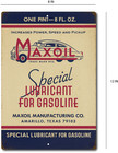 Vintage Maxoil Gasoline Lubricant Tin Sign     Retro Gas   Oil Garage Decor 8x12