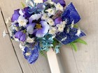 Blue Grave Flowes  Butterfly Memorial Flowers  Cross Memorial