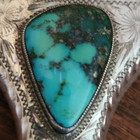 Navajo Native American Vintage Turquoise   Sterling Silver Bolo Tie
