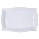 10 Pk Plastic 11 5  White Rectangle Plates Disposable Tableware Party Wedding