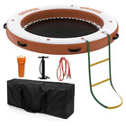 Inflatable Floating Island 8ft X 8ft  Portable Water Dock For Beach  Pool  Lake